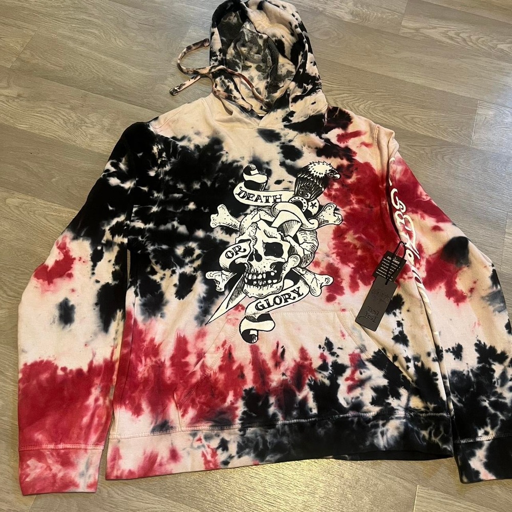 Ed Hardy tie dye hoodie with skull design, Size Sweatshirt - Picture 2 of 8
